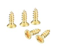 QUARKZMAN 60pcs Vis à Bois Autotaraudeuses Laiton M2x6mm Doré | Petites Vis Autotaraudeuses en Métal Multi：usages à Tête Plate pour Charnires de Porte, Meubles en Bois, Lectromnagers