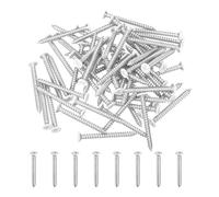 QUARKZMAN 60Pcs Vis Auto-Taraudeuses À Tête Fraisée Plate ST3x30mm Blanc, Vis Auto-Foreuses En Acier Carbone Galvanisé Pour Tôle Métallique, Argent