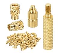 QUARKZMAN 60Set M2.5 Insert Filetées À Chauffage Avec Embout De Soudure, 4mm OD, 6mm Hauteur, Insert En Laiton À Canelures Pour Composant D'Impression 3D Pièce En Plastique