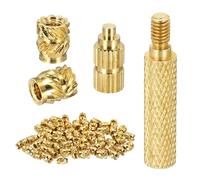 QUARKZMAN 60Set M3 Insert Filetées À Chauffage Avec Embout De Soudure, 5mm OD, 4.5mm Hauteur, Écrous En Laiton À Cannelures Pour Composant D'Impression 3D Pièce En Plastique