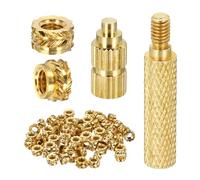 QUARKZMAN 60Set M3 Insert Filetées À Chauffage Avec Embout De Soudure, 5mm OD, 4mm Hauteur, Écrous En Laiton Canelés Pour Composant D'Impression 3D Pièce En Plastique