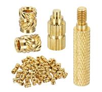 QUARKZMAN 60Set M3 Inserts Filetées À Chauffage Avec Embout De Soudure, 4.6mm OD, 5.7mm Hauteur, Inserts En Laiton À Tige Filetée Moletée Pour Composant D'Impression 3D Pièce En Plastique