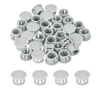 QUARKZMAN 64 Pièces Bouchons en Plastique Rond,13mm Diamètre Cache Trou Bouchon de Verrouillage à Pression, Cache Trou Meuble Mur pour Étagères, Armoires, Tables, Chaises, Lits, Gris Clair