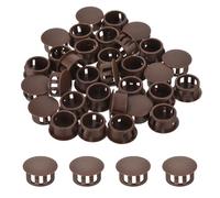 QUARKZMAN 64 Pièces Bouchons en Plastique Rond,16mm Diamètre Cache Trou Bouchon de Verrouillage à Pression, Cache Trou Meuble Mur pour Étagères, Armoires, Tables, Chaises, Lits, Marron