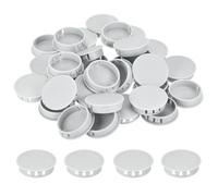 QUARKZMAN 64 Pièces Bouchons en Plastique Rond,42mm Diamètre Cache Trou Bouchon de Verrouillage à Pression, Cache Trou Meuble Mur pour Étagères, Armoires, Tables, Chaises, Lits, Gris Clair