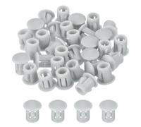QUARKZMAN 64 Pièces Bouchons en Plastique Rond,5mm Diamètre Cache Trou Bouchon de Verrouillage à Pression, Cache Trou Meuble Mur pour Étagères, Armoires, Tables, Chaises, Lits, Gris Clair