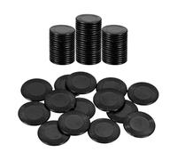 QUARKZMAN 64Pcs Jetons De Poker en Plastique, 0.9 Pouce Mini Jetons De Bingo Compteurs d'apprentissage Disques De Comptage Marqueurs Jetons De Jeu Opaques, Noir, Motif