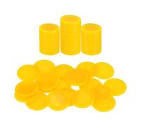 QUARKZMAN 64Pcs Jetons en Plastique, 0.9 Pouce Mini Jetons De Bingo Compteurs d'apprentissage Disques De Comptage Marqueurs Jetons De Jeu Opaques, Jaune, Motif
