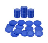 QUARKZMAN 64Pcs Jetons en Plastique, 1 Pouce Mini Jetons De Bingo Compteurs Apprentissage Disques Comptage Marqueurs Jetons De Jeu Opaques pour Jeux Mathématiques Comptage, Bleu, Motif