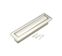 QUARKZMAN 65 x 12mm Rectangulaire Affleurant Tirez Poignée x 1 Pièce Métal Cachée Tirez Poignée encastrée pour Porte coulissante, Placard, Poche, [Argenté]