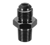 QUARKZMAN 6AN Mâle Vers 1/4" NPT Mâle Adaptateur Droit À Bague Fileté Raccord Pour Tuyau Adaptateur En Aluminium Pour Conduite De Carburant Pour Véhicules, Noir