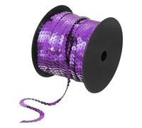 QUARKZMAN 6mm 98Yds Plat Sequins Bande, Pinceau Paillette Chaîne Bobine Rouleau Couture Chaîne Ruban pour Frange Couture Bricolage Projets, Violet