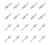 QUARKZMAN 6mm x 10mm Aveugles Rivets x 30Pcs Aluminium/Acier Ouvert Extrémité Rivet pour Métal et Plastique et Cuir, [Argent Ton]