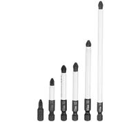 QUARKZMAN 6Pcs #2 Anti-Slip Phillips Screwdriver Bit PH2 1/4" Hex Shank 25+50+65+70+90+150mm Magnetic Cross Head Drill Bits Phosphate S2 Steel Industrial Screw Driver Tool, Black/White