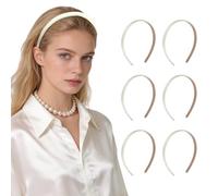 QUARKZMAN 6Pcs Bandeaux En Tissu Pour Femmes Cerceaux Bandeau Blanc