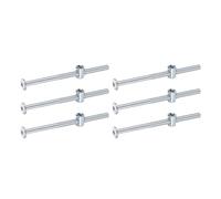 QUARKZMAN 6Pcs Boulons Pour Cadre De Lit, M6 x 100mm Vis À Tête Hexagonale Boulons Écrous Barillet Pour Lit Superposé Vis Meubles Avec Tête En Forme Riz Écrous Barillet, Argent