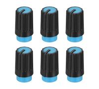 QUARKZMAN 6Pcs Bouton Potentiomètre 6mm Axe Prunier 10x17mm | Noir Bleu. Capuchon Contrôle Électronique Plastique. Bouton Rotatif pour Enceinte Pédale Effet Amplificateur Volume
