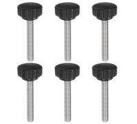QUARKZMAN 6pcs Boutons De Serrage Moletés Vis À Main M8 x 50mm Noir