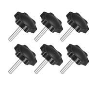 QUARKZMAN 6Pcs Boutons Étoile M5 x 25mm, Bouton de Serrage Hexagonal en Plastique à Visser à la Main pour le Remplacement de la Base de Parasol