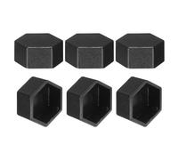 QUARKZMAN 6Pcs Cache-Ecrou Hexagonal, M10x17x10mm Capuchon De Protection En Plastique Pour Ecrous Hexagonaux Pour Meubles D'Interieur Et D'Exterieur Boulons Automobiles Decoration, Noir