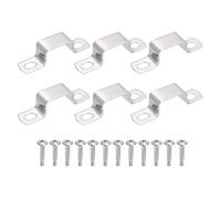 QUARKZMAN 6Pcs Collier En U Pour Tube Carré, 30x20mm Support En U En Acier Inoxydable 304 Collier À Bande Carrée Avec Vis Autoperceuses À Tête Phillips Pour Tuyaux Barre De Porte Fermée