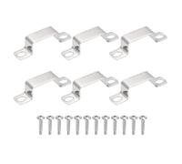 QUARKZMAN 6Pcs Collier En U Pour Tube Carré, 40x20mm Support En U En Acier Inoxydable 304 Collier Carré Avec Vis Auto-Taraudeuses À Tête Phillips Pour Tuyaux Barre De Porte Fermée