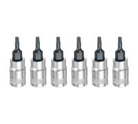 QUARKZMAN 6Pcs Douille Torx 1/4" Drive T10 Acier S2 Embout De Tournevis À Tête Étoile Adaptateur De Douille Acier CR-V Pour Réparation Boulons Écrous Hex Auto Maison