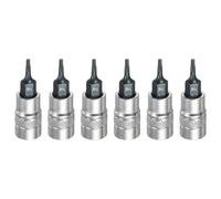 QUARKZMAN 6Pcs Douille Torx 1/4" Embout T7 Acier S2 Tête Étoile Embout De Tournevis Adaptateur De Douille Acier CR-V Pour Réparation Écrous Hexagonaux Boulons Auto Maison