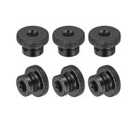 QUARKZMAN 6Pcs Écrous À Molette M8 x 24 x 16mm Écrous Moletés Noir | En Acier Au Carbone, Boutons Ronds De Réglage Pour Pièces D'imprimante 3D