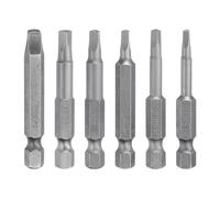 QUARKZMAN 6Pcs Ensemble de Embouts de Tournevis Carré Sq1.0/Sq2.0/Sq2.74/Sq3.0/Sq4.0/Sq5.0 Acier S2 1/4" Tige Hexagonale 2.56" Longueur Magnétique 4 Pointes Forets Électriques