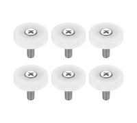 QUARKZMAN 6Pcs Galet de Tiroir 26mm Surface Plate Plastique | Roulette de Remplacement pour Petit Tiroir,Filetage 15mm,Type Vis,Fer Zingué et POM,pour Meuble DIY,Réparation de Glissière