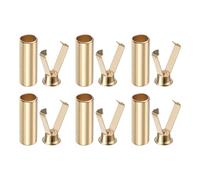 QUARKZMAN 6pcs Lacet Conseils Alliage Lacet Tête, Or Ton Cylindrique Chaussure Dentelle Bouts Cordons Bout Pointe Métal Aglets Remplacement Tête pour Shoestring