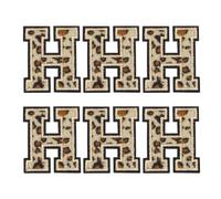 QUARKZMAN 6Pcs Lettres H Patchs Léopard À Repasser, 2.13 Pouces Lettre Alphabet Décorative Couture Bordure Noire Patchs Brodés Appliqués Pour Réparation Vêtements Sac À Dos Jean