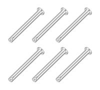 QUARKZMAN 6pcs M4x35mm Goupilles à Trou Unique, Goupille de Verrouillage Acier Inoxydable 304, Goujons à Tête Plate de Chape pour Verrou Remorque Réparation Fixation Mécanique Équipement