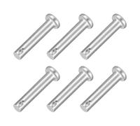 QUARKZMAN 6pcs M5x25mm Goupilles à Trou Unique, Goupille de Verrouillage Acier Inoxydable 304, Goujons à Tête Plate de Chape pour Verrou Remorque Réparation Fixation Mécanique Équipement