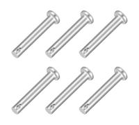 QUARKZMAN 6pcs M5x30mm Goupilles à Trou Unique, Goupille de Verrouillage Acier Inoxydable 304, Goujons à Tête Plate de Chape pour Verrou Remorque Réparation Fixation Mécanique Équipement