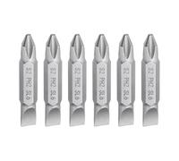 QUARKZMAN 6Pcs Magnétique Double Extrémité Embout Tournevis PH2/SL6 Longueur 1.5" Tige Hexagonale 1/4" Acier S2 Phillips Fente Plate Embout Tournevis, Gris