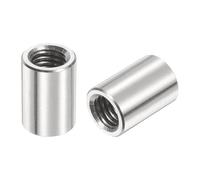 QUARKZMAN 6pcs Manchon Fileté Rond M10 en Acier Inoxydable 304, Écrous Ronds d'Accouplement Connecteurs et Mécaniques Longueur 20mm, Manchon Tige Barre Écrou à Tige pour Support, M10x20x14mm