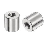 QUARKZMAN 6pcs Manchon Fileté Rond M8 en Acier Inoxydable 304, Écrous Ronds d'Accouplement Connecteurs et Mécaniques Longueur 20mm, Manchon Tige Barre Écrou à Tige pour Support, M8x20x20mm