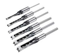 QUARKZMAN 6pcs Mèche À Trou Carré Pour Bois 1/2", 1/4", 3/8", 5/8", 5/16", 9/16" Mortaise À Chisel Creux Outil De Coupe HSS Pour Menuiserie Charpente