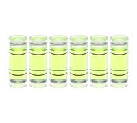 QUARKZMAN 6Pcs Niveau à Bulle Cylindrique 9x25mm Mini Niveaux à Bulle d'Esprit pour Nivellement Trépied d'Appareil Photo Atelier Télescope Cadres d'Images, Vert