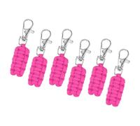 QUARKZMAN 6pcs Paracord Zipper Pulls, Paracord Lanyard Keychain pour Backpacks, Tents, Trolley Cases, Traveling Cases, Key, Jackets, Pink