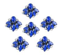 QUARKZMAN 6Pcs Patchs Perles Faits Main, Appliques En Strass Cristal De Verre, Patch Perle A Coudre Pour Vetements Accessoires De Couture DIY, Bleu