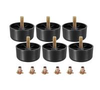 QUARKZMAN 6Pcs Pieds De Meuble en Plastique, 2.17" x 1.18" Pieds De Canapé De Remplacement avec Boulons À Crochet M8 pour Chaise Canapé Commode Armoire Lit, Noir