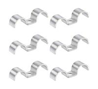 QUARKZMAN 6Pcs Pince Double Ligne En Acier Inoxydable 16 mm / 5/8 inch Pour Lignes De Carburant Clips M-Shape Montage Clip Pour Brake Fuel Lines Tubes Wire Pipe Cord Installation, Silver