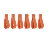 QUARKZMAN 6pcs Porte-Rideau en Cuir 1 x 4.7 Pouces Attaches Murales Crochets pour Tringle À Rideau Supports avec Vis pour Salle De Bain Cuisine Chambre, Orange Foncé