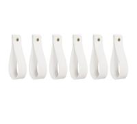 QUARKZMAN 6pcs Porte-Tringle pour Rideau Cuir Artificiel 1 x 4.7 Pouces Attaches Murales Crochets Tringle Support pour Rideau avec Vis pour Maison Salle Bain Cuisine Chambre, Beige