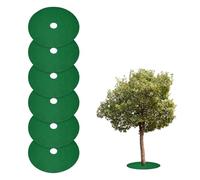 QUARKZMAN 6pcs Protège-Arbre en Feutre Non-Tissé 42cm Anneau De Paillage Rond Couvre-Sol Anti-Mauvaises, Vert