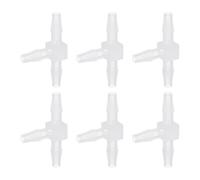 QUARKZMAN 6Pcs Raccord De Tuyau en Plastique À Barbeaudage, 3/16" x 3/16" T Shape Tee Raccord De Tuyau À Barbeaudage Raccordeur Réparateur Adaptateur pour Tube De De De d'eau, Transparent