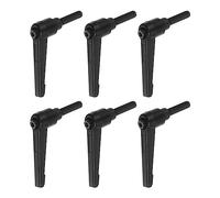 QUARKZMAN 6pcs Réglable Serrage Levier Poignées M6 x 20mm Homme Filetage Fileté Goujon Boulon Boutons Rotatif Vis Verrouillage Rapide Libérer Cliquet Pousser Bouton Poignée, Noir